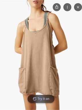 Free People Movement Hot Shot Mini Dress - Taupe